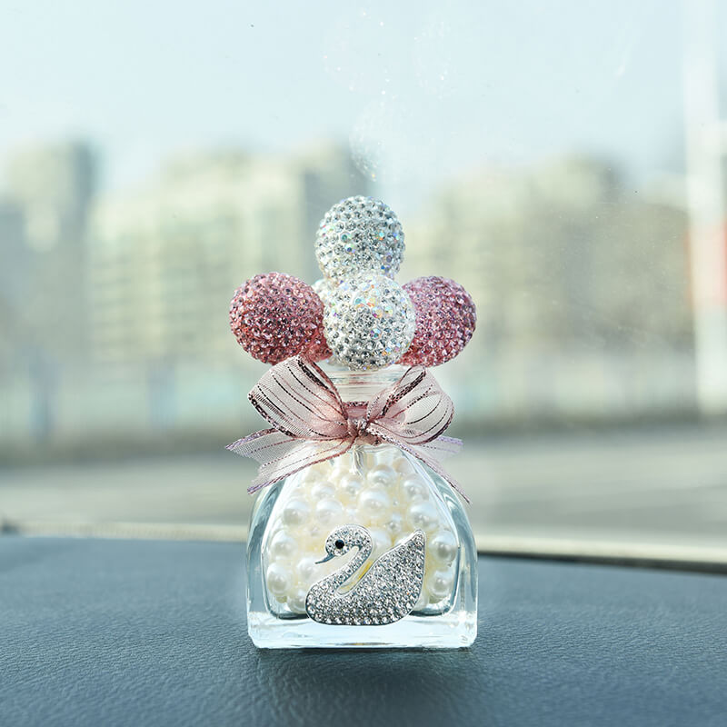 Glamorous Rhinestones Swan Car Decor