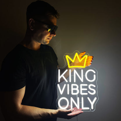 👑KING VIBES ONLY - Neon Sign (11.4x15.7in)(USB)