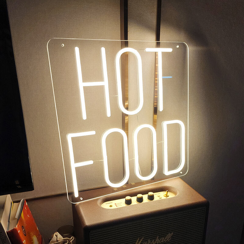 HOT FOOD - LED Neon Sign (15.7”x 15.7”)(USB)