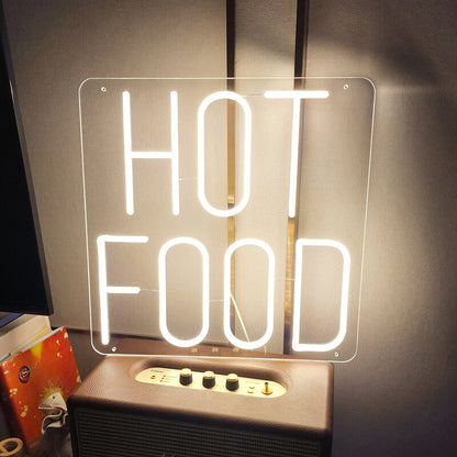 HOT FOOD - LED Neon Sign (15.7”x 15.7”)(USB)