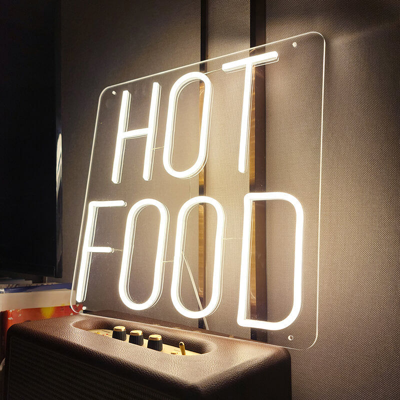 HOT FOOD - LED Neon Sign (15.7”x 15.7”)(USB)