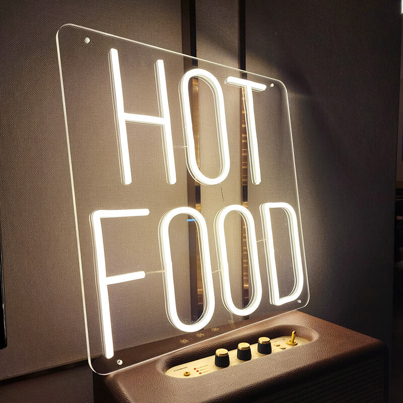 HOT FOOD - LED Neon Sign (15.7”x 15.7”)(USB)