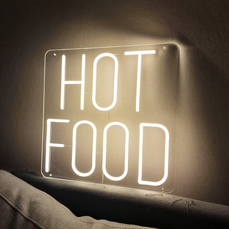 HOT FOOD - LED Neon Sign (15.7”x 15.7”)(USB)