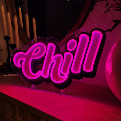 “CHILL” LED Neon Sign (11.4x21.6in)(USB)