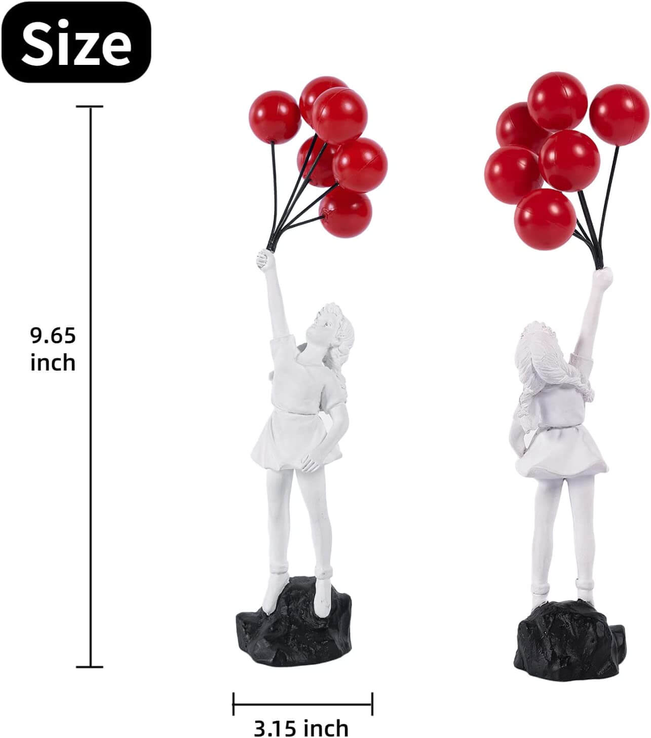 Girl with Red Balloons Statue (9.68in)