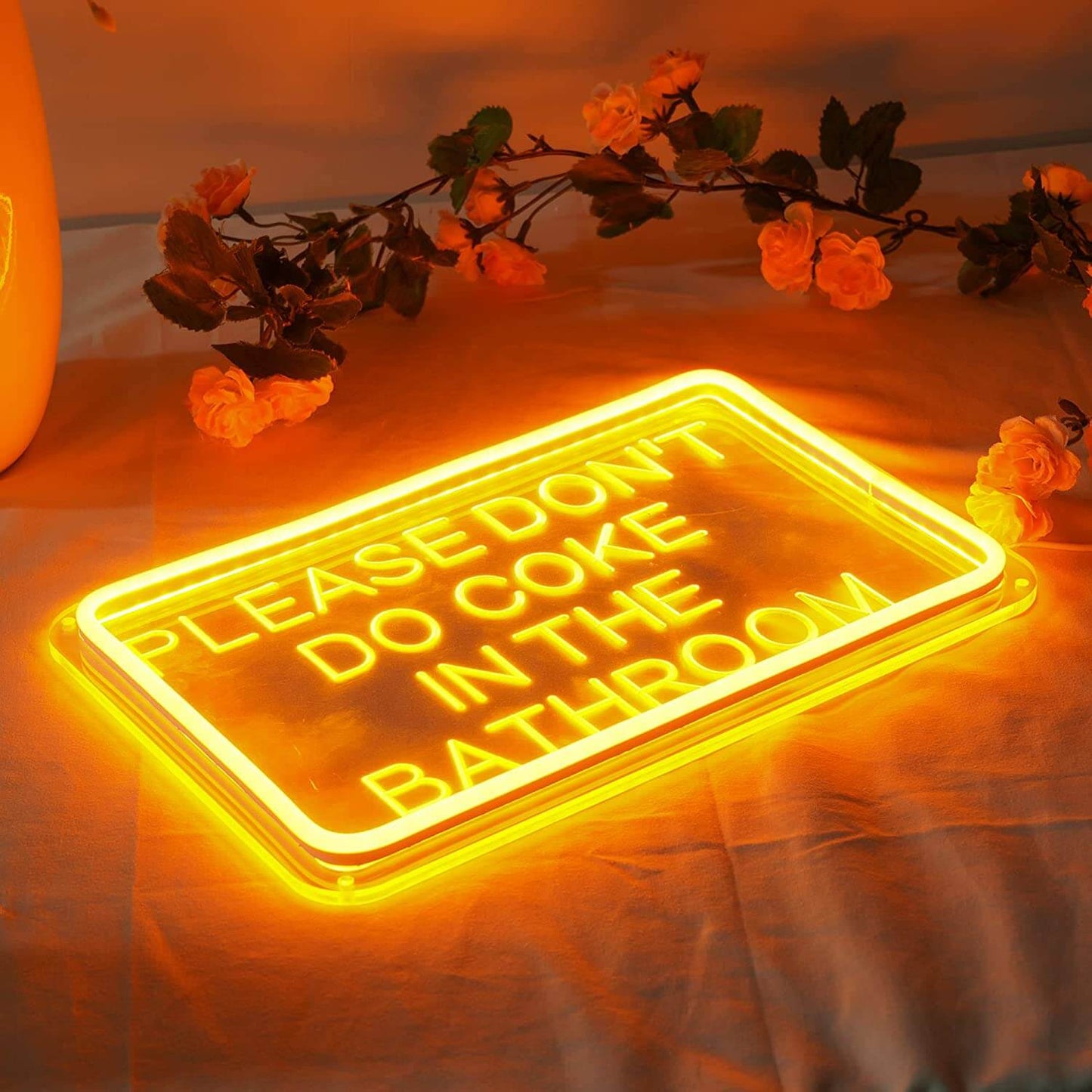 DONT COKE IN THE BATHROOM - LED Neon Sign (7.5"x11.8")(USB)