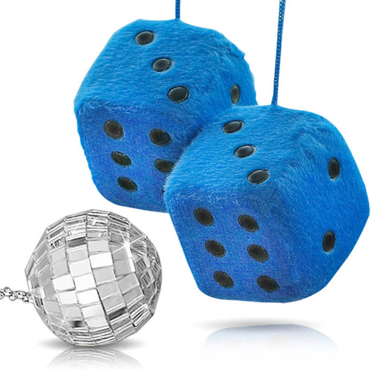 Mini Disco Ball + 1 Pair Plush Soft Dice Charm