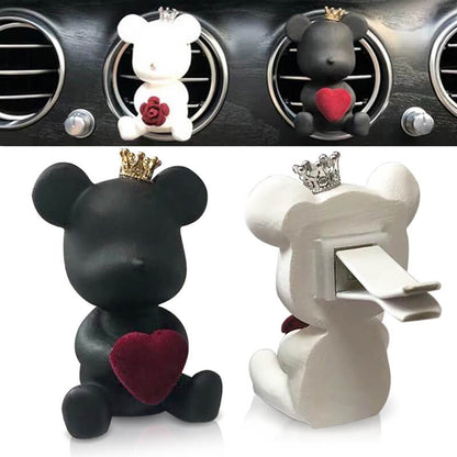 2x Cute Black & White Bears Car Decor