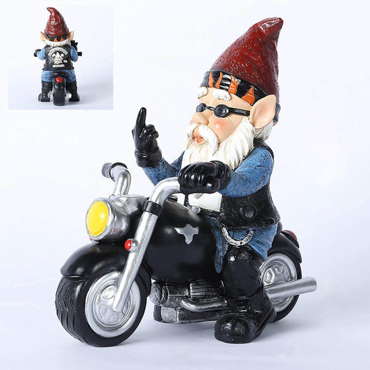 Middle Finger Biker Gnome