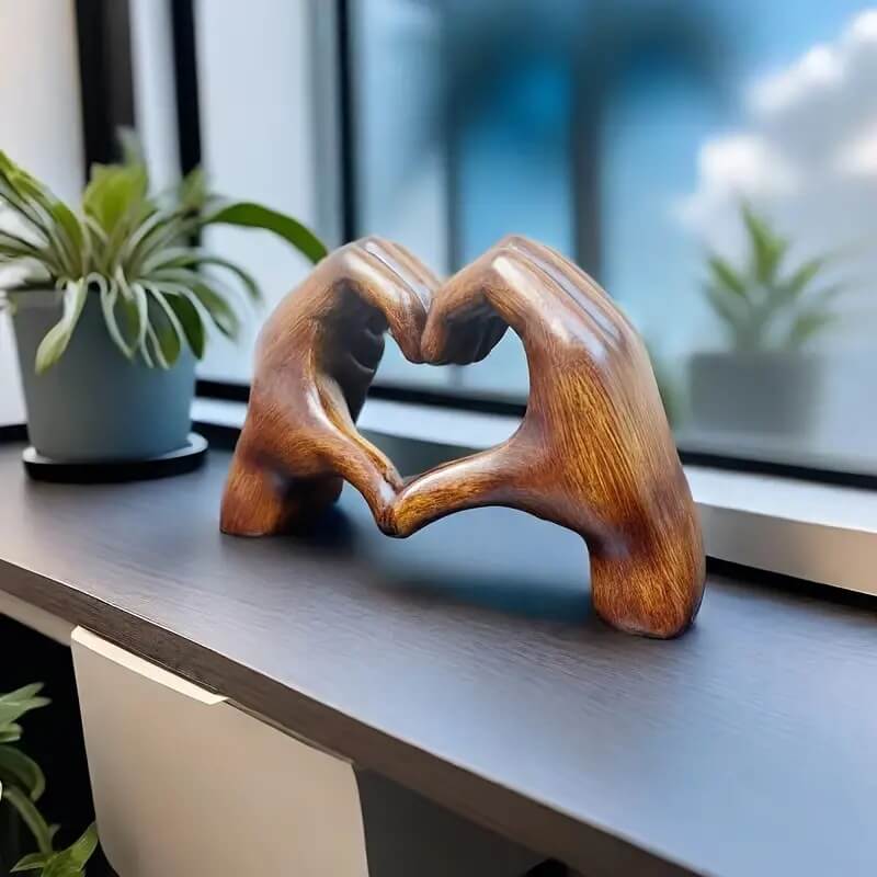 Heart Finger Sign Sculpture