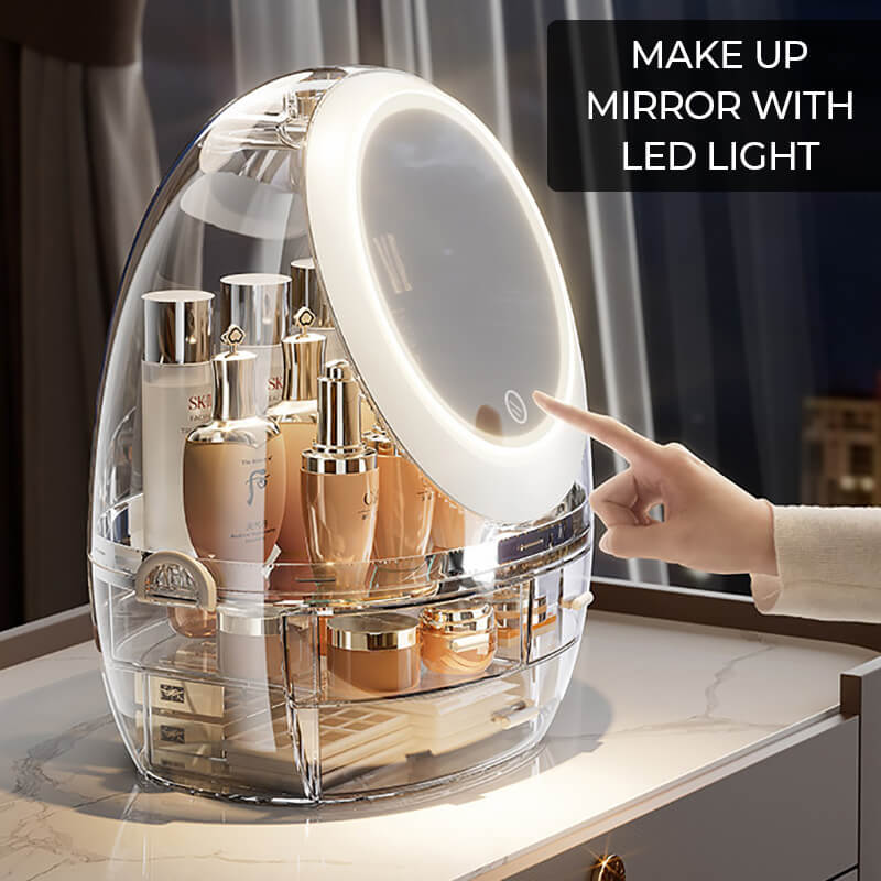 Cosmetic Make Up Organizer with LED Mirror