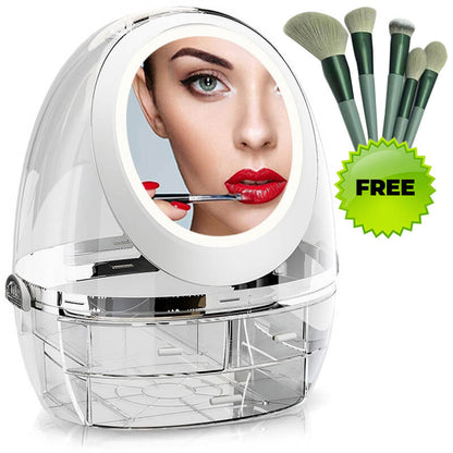 Cosmetic Make Up Organizer with LED Mirror