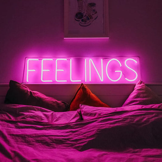 FEELINGS - LED Neon Sign (5.5”x 15.7”)(USB)