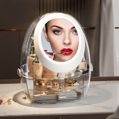 Cosmetic Make Up Organizer with LED Mirror