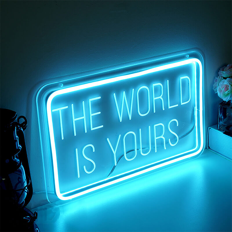 THE WORLD IS YOURS - LED Neon Sign (7”x 11.8”)(USB)