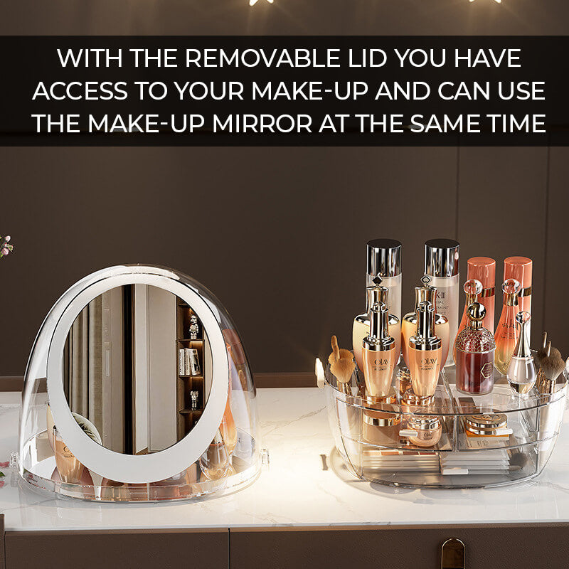 Cosmetic Make Up Organizer with LED Mirror