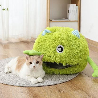 Fluffy Green-Blue-Pink Monsters Cat Caves