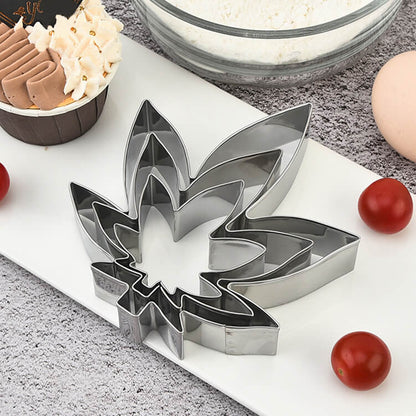 3x Set - Hemp Leaf Shape Cookie Cutter