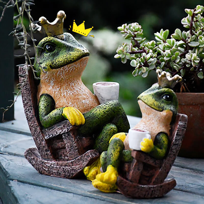 Prince Frog with Coffee Garden Statue