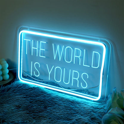THE WORLD IS YOURS - LED Neon Sign (7”x 11.8”)(USB)