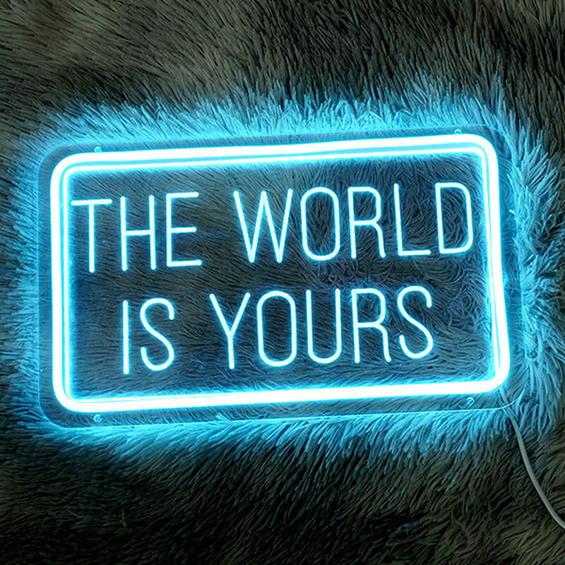 THE WORLD IS YOURS - LED Neon Sign (7”x 11.8”)(USB)