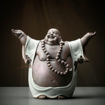 "Lucky Buddha" High-Quality Feng Shui Ceramic Decor (6.6lb) Statue