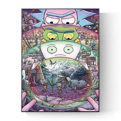 "Rick & Morty" Wall Art Pictures 12"x16" (Canvas/Framed)