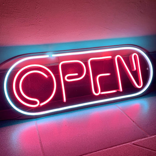 "OPEN" - LED Neon Sign (Size 19.7”x 7”)