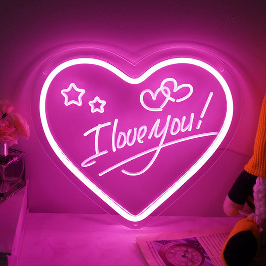 I LOVE YOU Neon Sign USB (9.85"x8.85")