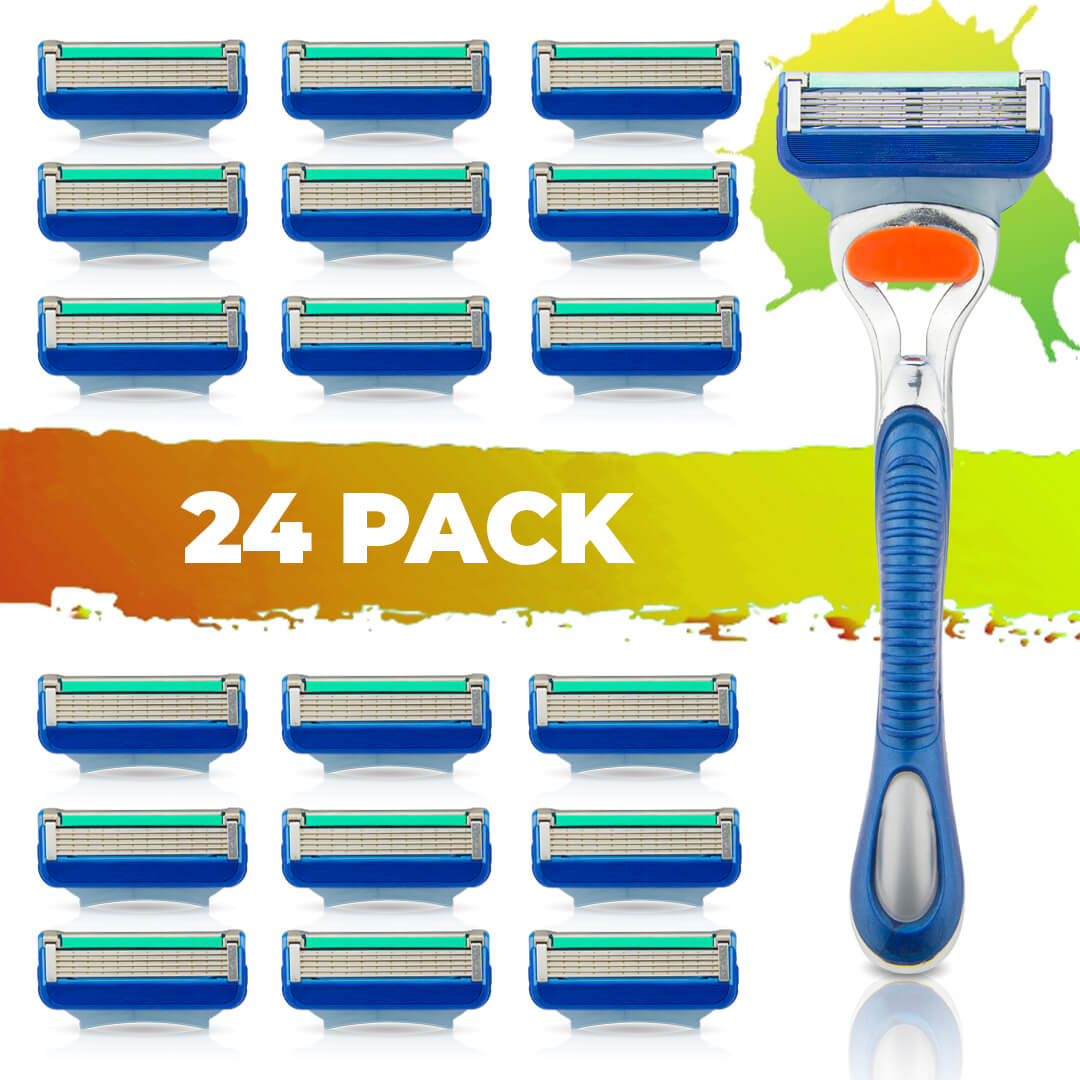 BIG PACK SET's - Man's Razor Blades for Shaving [24 pack] [56 pack] [100 pack] + 1 Handle