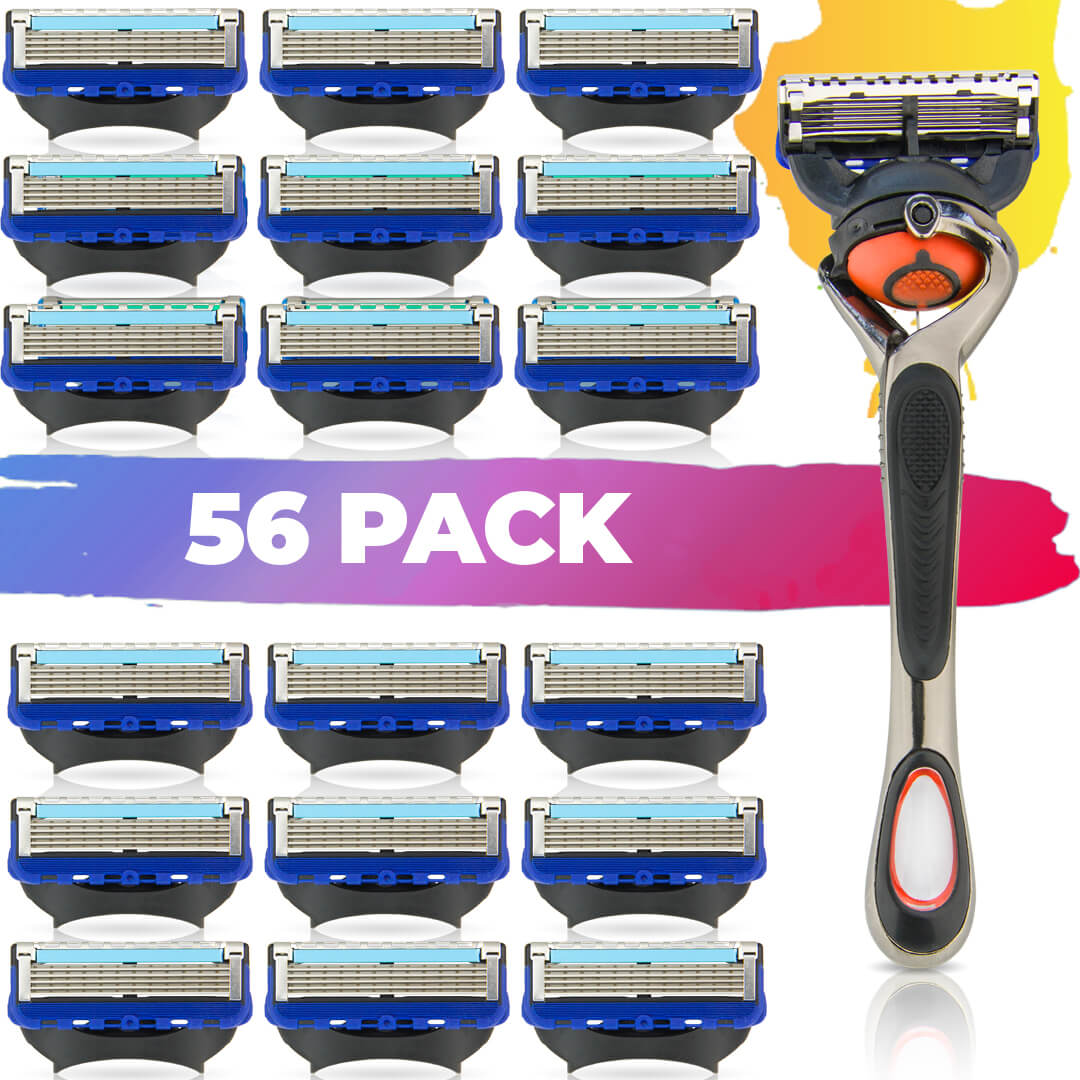 BIG PACK SET's - Man's Razor Blades for Shaving [24 pack] [56 pack] [100 pack] + 1 Handle