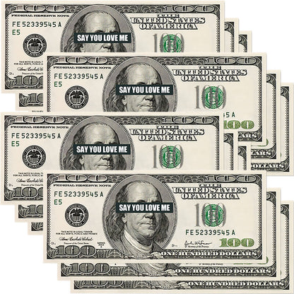 30 Pcs – $100 Dollar Bill Money Stickers (Size 5.8x2.4in)