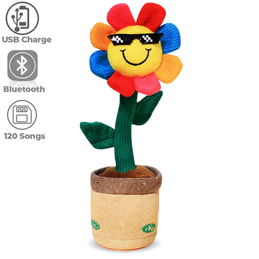 Dancing Sunflower - USB Rechargeable with Voice Recording, Bluetooth & 120 Songs