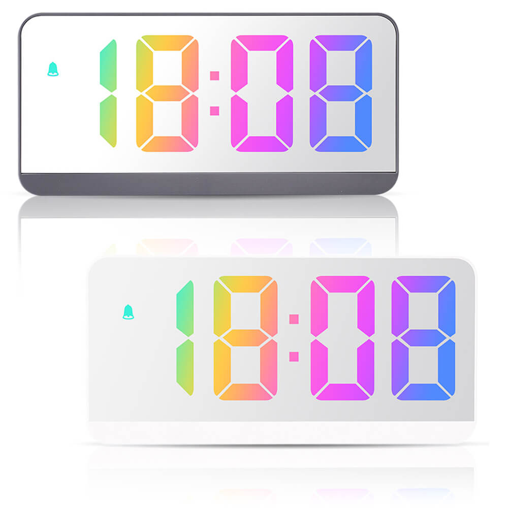 *NEW* Rainbow Colored LED Mirror Alarm-Clock