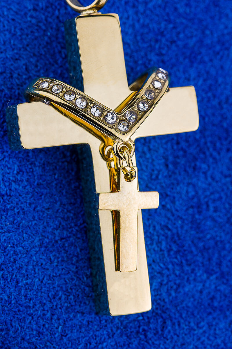 Cross Pendant - Jewelry for Car in Gold & Silver