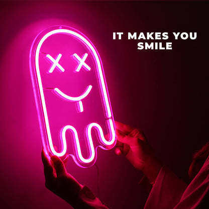 CUTE PURPLE GHOST– Led Neon Sign (Size 15.7"x10")