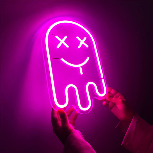 CUTE PURPLE GHOST– Led Neon Sign (Size 15.7"x10")