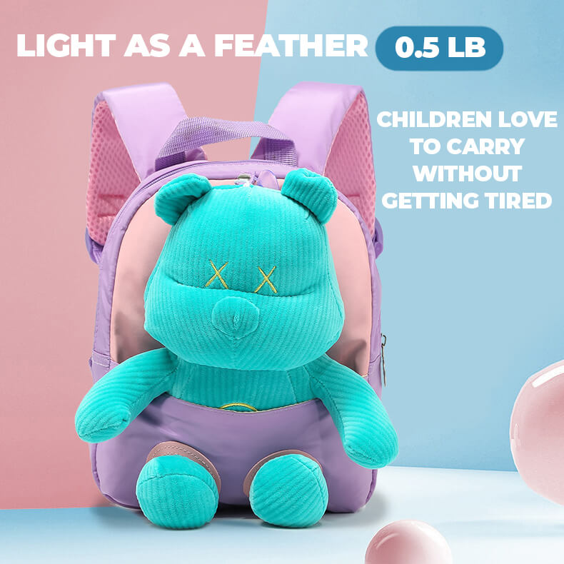 Cute Toddler Kids Backpack with Teddy Bear Toy