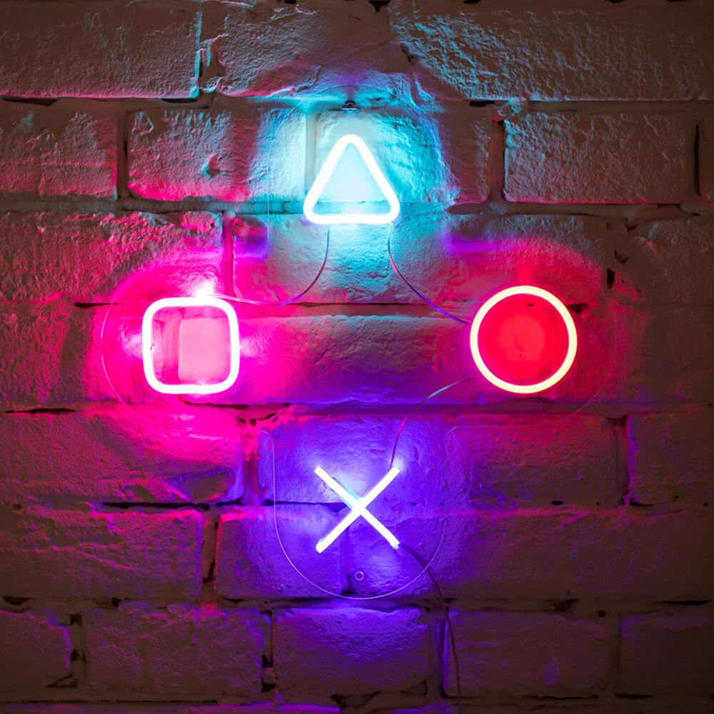 GAME BUTTONS – LED Neon Sign ( Size 15.7"x 15.3")