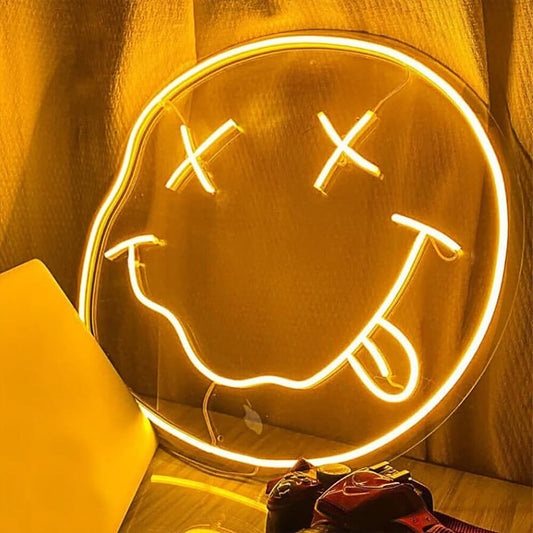 CRAZY SMILEY FACE - LED Neon Sign (Size 13.7”x 15.2”)