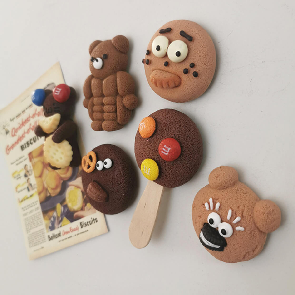 6-Pack Funny Cookie Monsters 3D Magnets