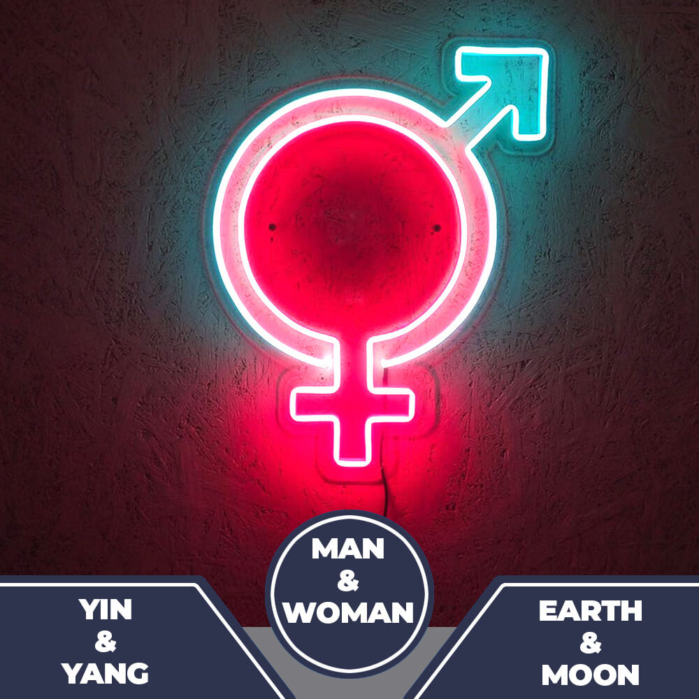MAN & WOMAN ICON - LED Neon Sign (Size 19.7”x 15.7”)