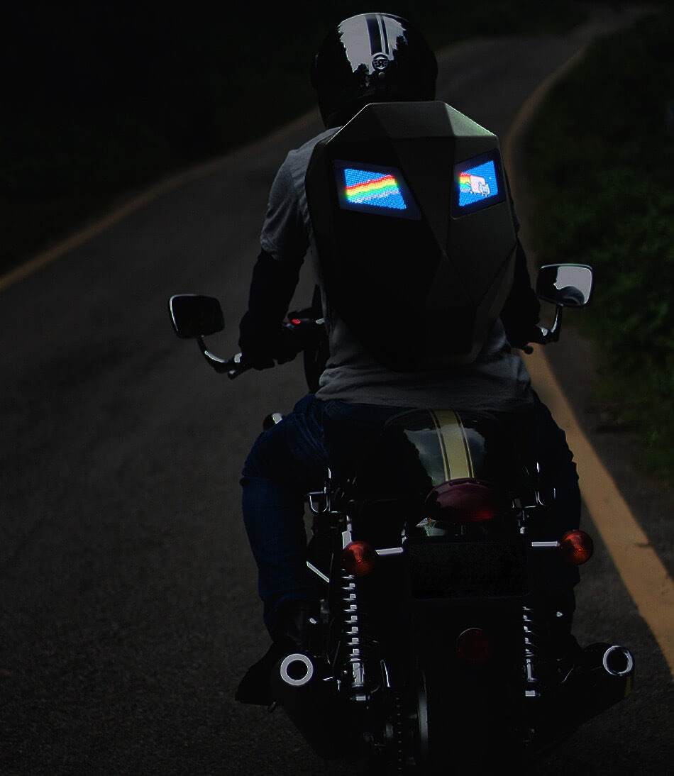 THE GOOL - LED Screen Shell Backpack for Biker