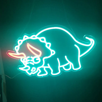 TRICERATOPS DINO– LED Neon Sign (Size 19.7"x 11.8")