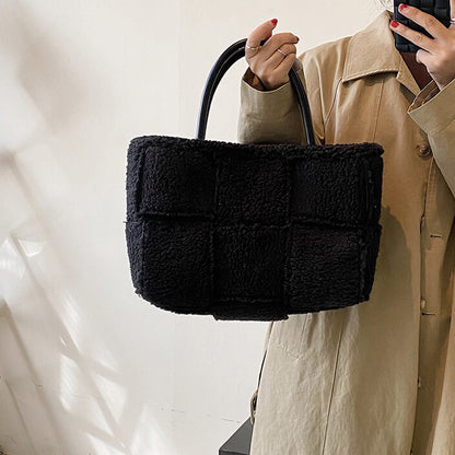 Trendy Plush Fleeced Handbag for Women