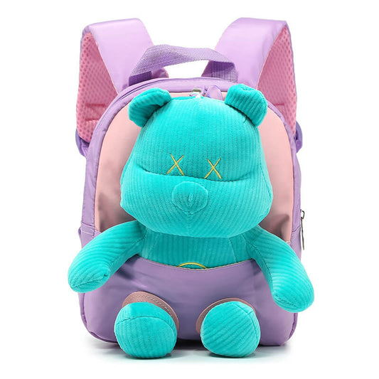 Cute Toddler Kids Backpack with Teddy Bear Toy