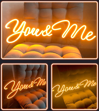 "YOU & ME" – LED Neon Sign (Size 23.6”x 8.6”)