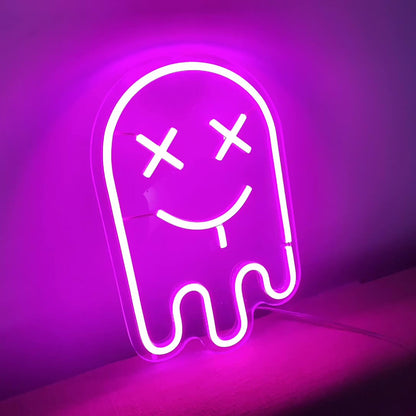 CUTE PURPLE GHOST– Led Neon Sign (Size 15.7"x10")