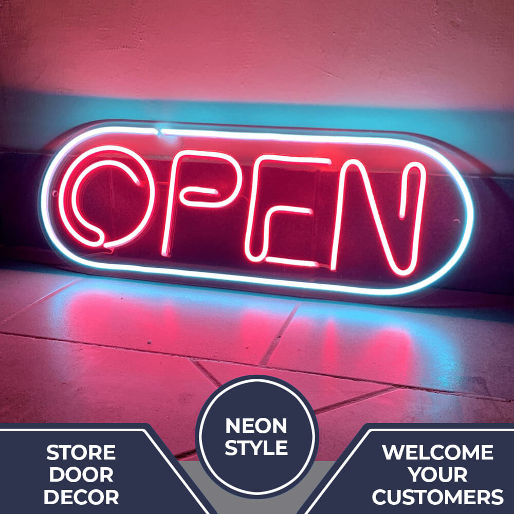 "OPEN" - LED Neon Sign (Size 19.7”x 7”)