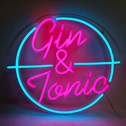 GIN & TONIC – LED Neon Light (Size 19.7"x 17.7")